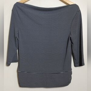 George Striped Boat Neck Women's Striped Top With 3/4 Length Sleeves